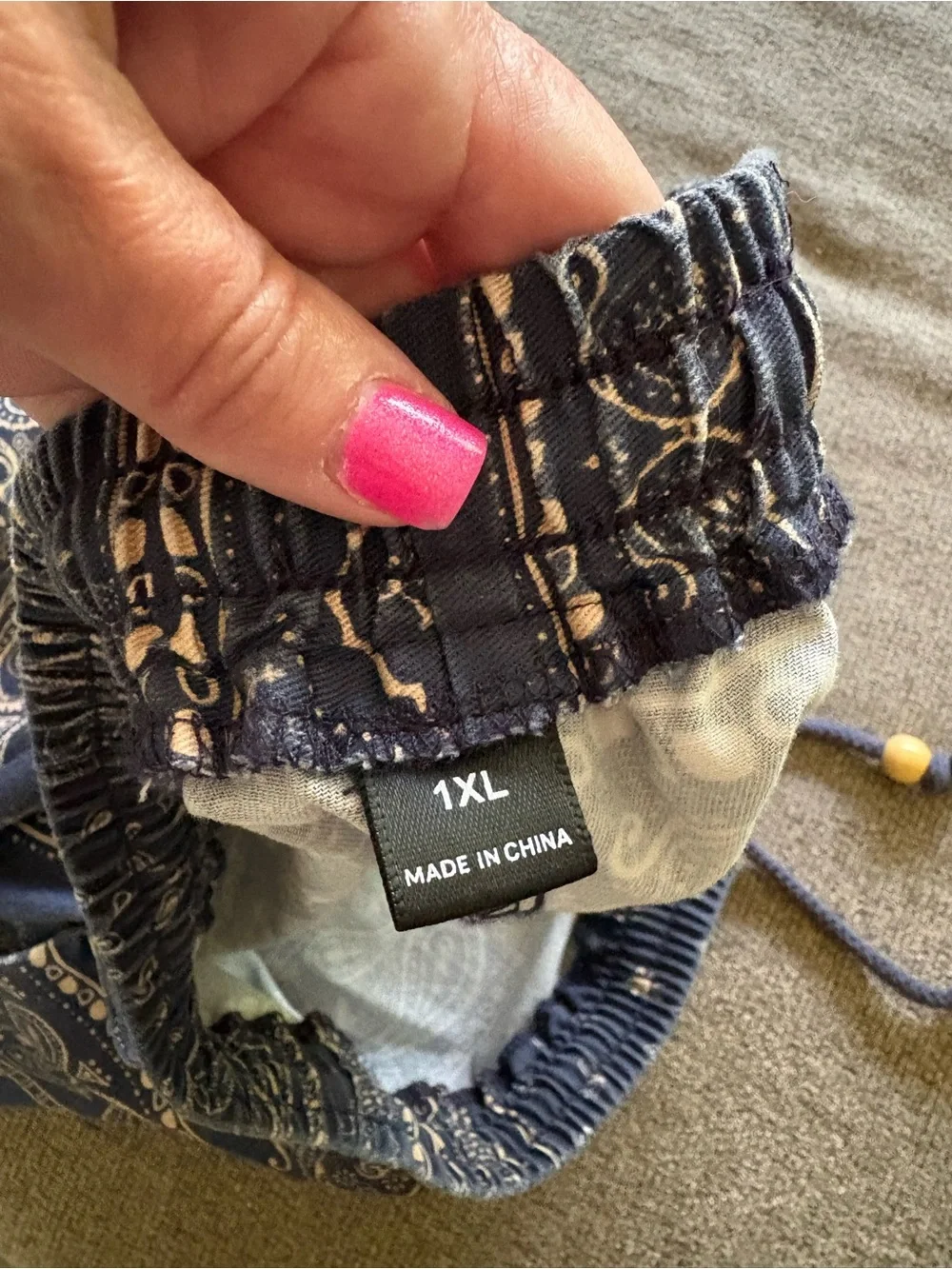 Navy Bandana Print Drawstring Women's Shorts